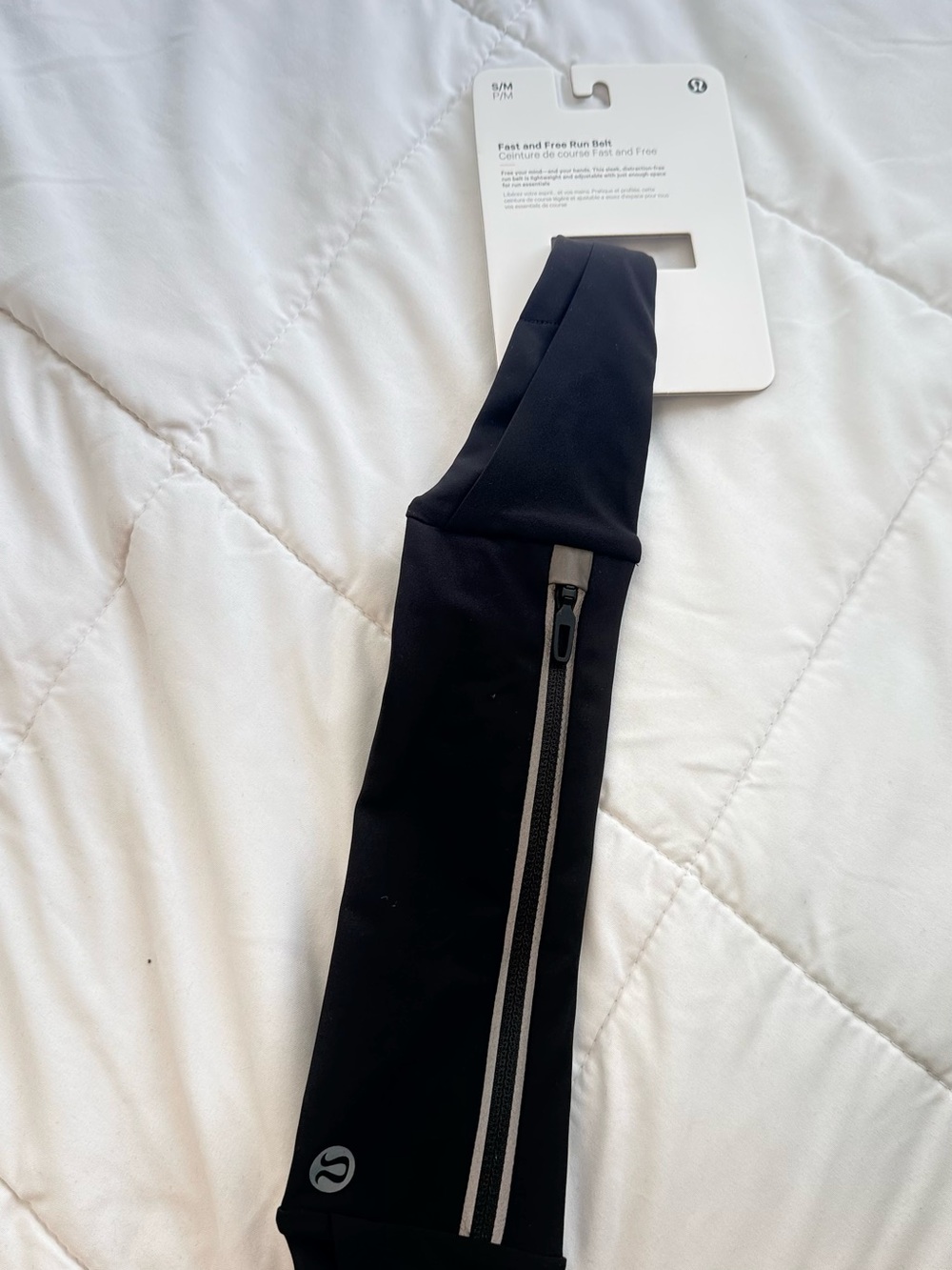 lululemon athletica Black Fast and Free Run Belt with Reflective Zip